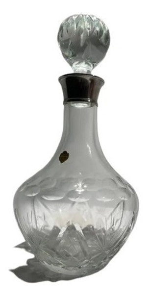 Antigua Licorera Botellon Cristal Tallado De Bohemia 0