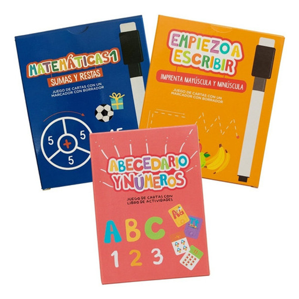Juegos De Cartas Didácticas Con Marcador Pack Inicio Niños 0