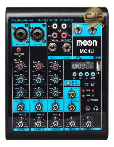 Mixer Moon Mc4u 4 Canales Fx Rep Usb Bluetooth Phantom A Cjf 0