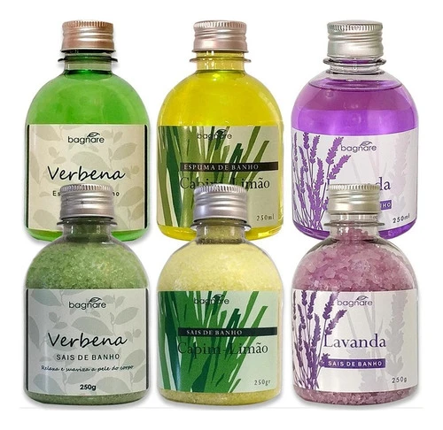 Kit 3 Sais De Banho E 3 Espumas P/banheira Ofurô Relaxante 0