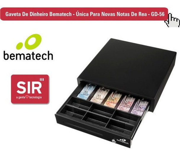 Gaveta De Dinheiro Bematech - Única Para Novas Notas De Real 0