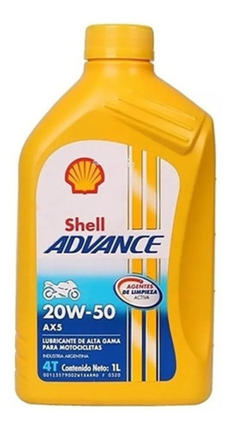 Aceite Shell Advance Ax5 4t 20w50 X 1lt - Mineral 0