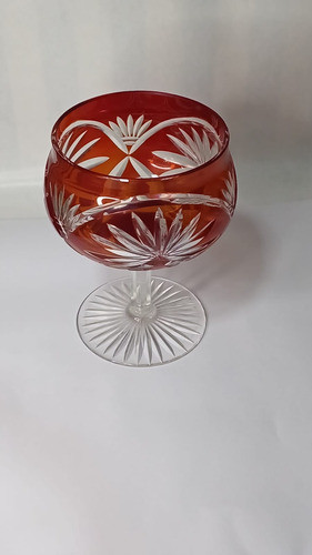 Antiguo Centro De Mesa De Cristal Checoslovaco Copon Caliz 0