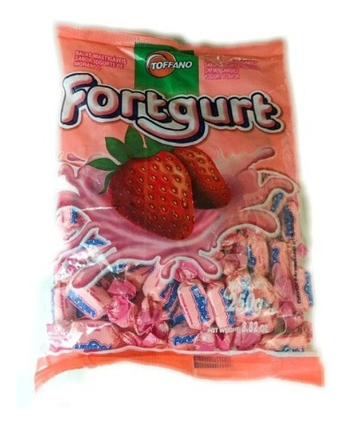 Caramelo Masticable De Yogurt Sabor Frutilla Fortgurt 600g 0