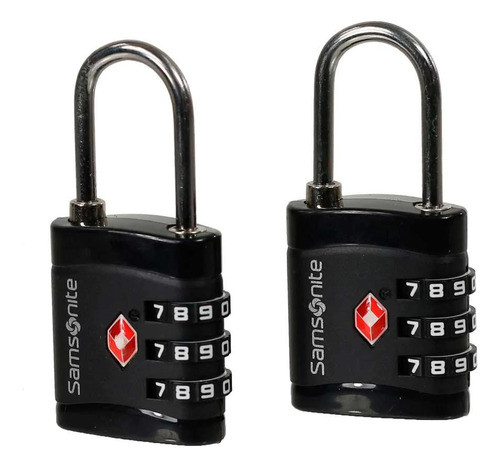 Conjunto Samsonite 2 Cadeados Tsa 3 Dígitos Preto 0