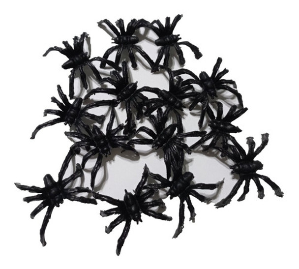 12 Arañas Plásticas Mini Halloween 0