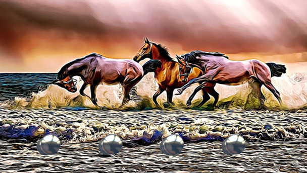 Porta Chaves Com Ilustração De Cavalos - Mdf 0