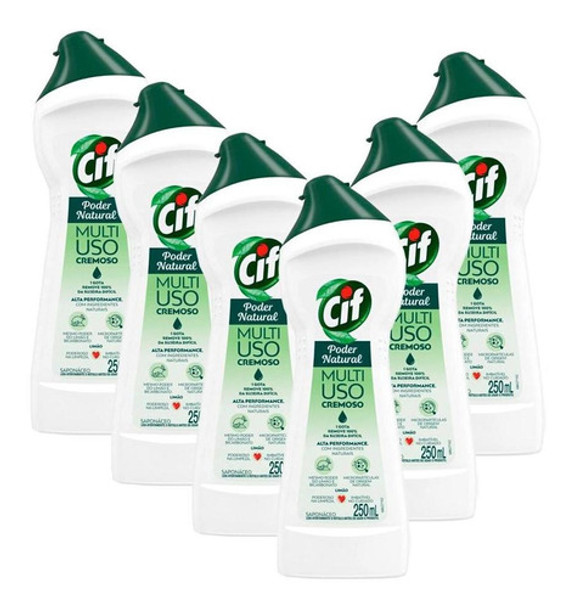 Kit 6 Limpadores Cif Cremoso Limão 250ml 0