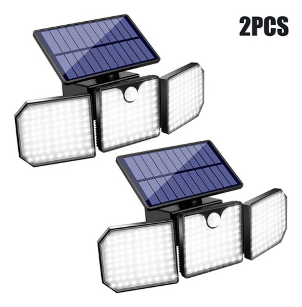 Luz Solar Externa De 230 Led Com 3 Cabeças Ip65 2 Unidades 0