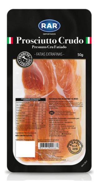 Prosciutto Crudo Fatiado Rar 50g 0