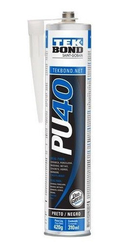 Adesivo Poliuretano 310 Ml Preto Tek Bond 4 Unidades 0
