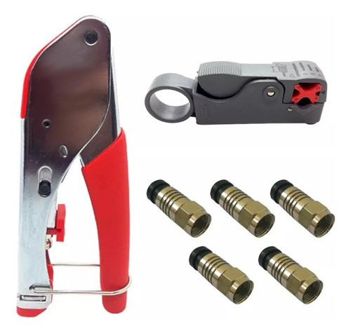 Combo Coaxil Pinza Crimpeadora + Pelacable Guiller 0