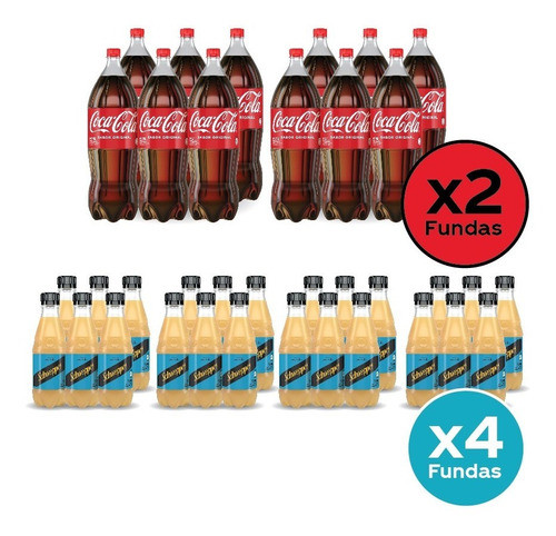 2 Coca- Cola Original & 4 Schweppes Pomelo Sin Azúcar 0