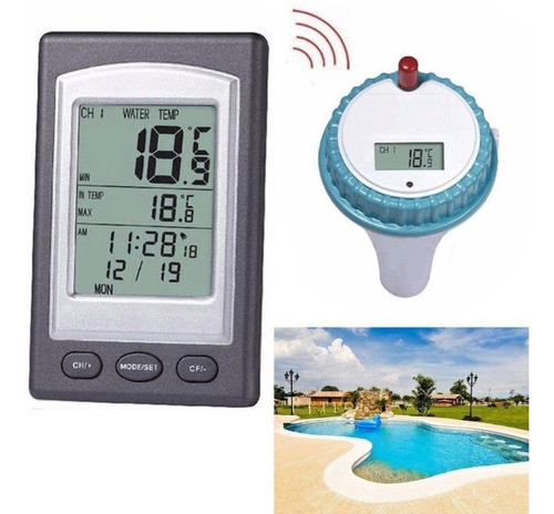 Remoto Inalámbrico Digital Piscina Termómetro Agua Spa Tempe 0