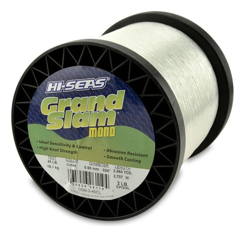 Hi-seas Grand Slam Línea Monofilamento Prueba 40lb 0