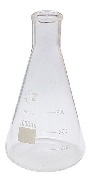 Erlenmeyer Vidrio  Hda  Boro 3.3 1000ml Importado 0