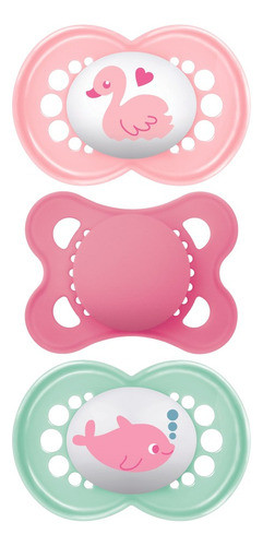 Kit Com 3 Chupetas Original Bico De Silicone 0m+ Rosa - Mam 0
