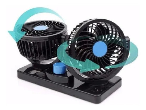 Ventilador 360º Auto Camioneta 12v Doble Base Giratorio 0