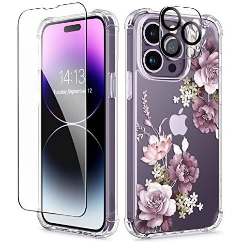 Funda Case Para iPhone 14 Pro + Protector Pantalla Y Cámara 0