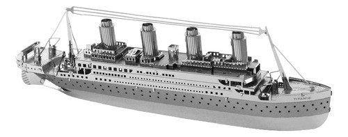 Diy 3d Titanic Em Metal Prata Prateado Para Montar Em Casa 0