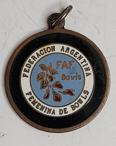 Medalla Federacion Argentina Femenina De Bowls Esmaltada 0