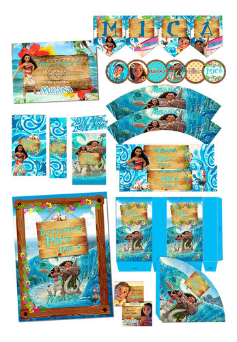 Kit Imprimible Moana Disney Solo Textos Editables 0
