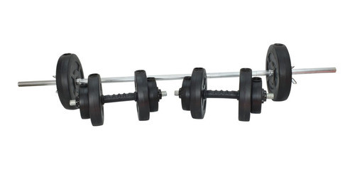 Kit Barra Maciza + Mancuernas A Rosca + 24 Kg Discos Sonnos 0