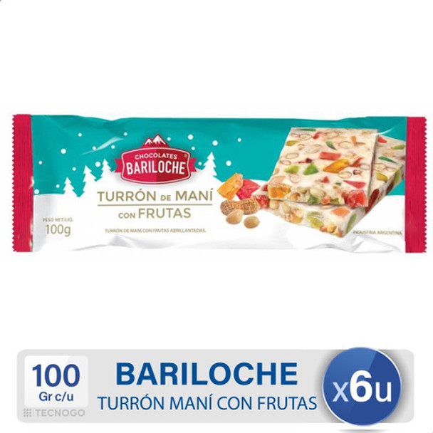 Turron De Mani Bariloche Con Frutas Pack X6 Unidades 0 Turron De Mani Bariloche Con Frutas Pack X6 Unidades 0