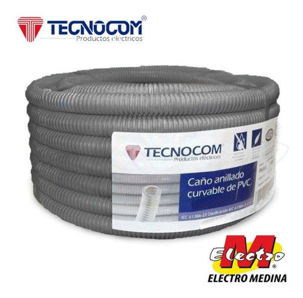 Caño Corrugado Gris 1 1/2 Sem Pesado Tecnocom Electro Medina 0