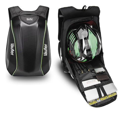 Mochila Porta Casco Moto Rigida Ampliable Laufer 0