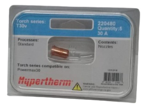 Tobera Consumible Para Hypertherm 30 Amp  Powermax 220480 0