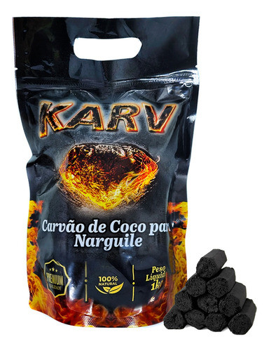 Carvão De Coco Para Narguile 1kg Fibra De Coco Premium Karv 0