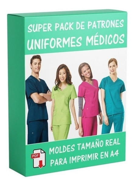Moldes Y Patrones Uniformes Médicos Batas Cofias Delantal 0
