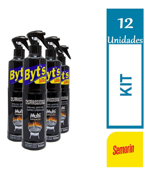Kit 12 Limpa Churrasqueira E Grelha Semorin Byts 500ml Cada 0 Kit 12 Limpa Churrasqueira E Grelha Semorin Byts 500ml Cada 0
