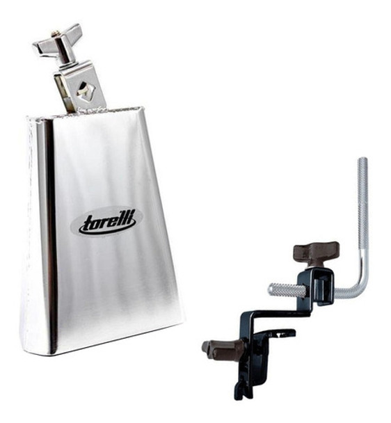 Cowbell Agudo Torelli Com Suporte Para Bumbo De Bateria 0