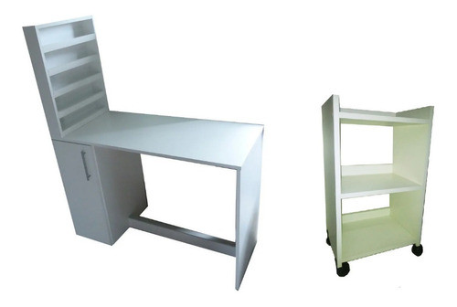 Mesa Manicura Puerta + Repisa + Mesa Auxiliar Armado Muebled 0