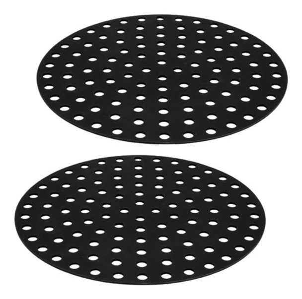 2 Tapete Protetor De Air Fryer Fritadeira Em Silicone Preto 0