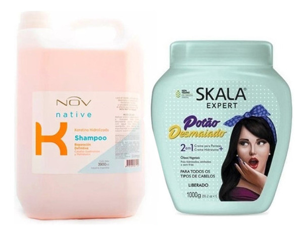 Shampoo Keratina + Baño Lisos Skala Anti Frizz 0