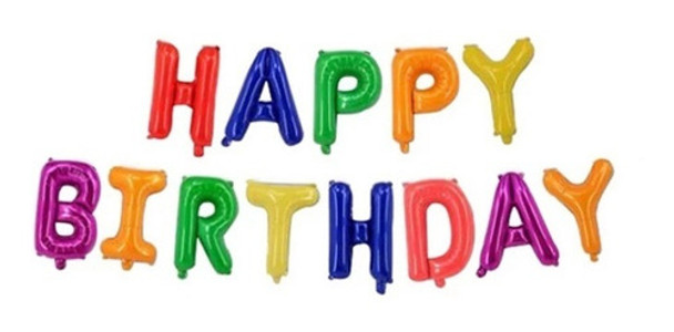 Globos Metalizados Happy Birthday Colores Cumpleaños Deco 0 Globos Metalizados Happy Birthday Colores Cumpleaños Deco 0