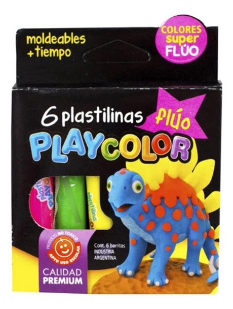 Plastilina Playcolor Fluo X6 Barras X 10 Cajas 0
