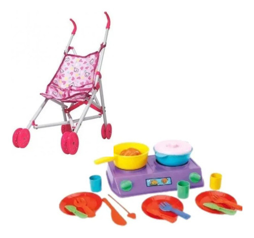 Combo Cochecito  De Juguete + Cocina Con Utensillos!! 0
