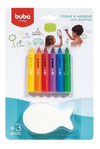 Set Crayolas Para Baño Con Esponja Buba, Mvd Kids 0