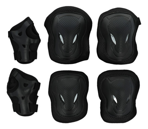 Set Proteccion Rodillera Codera Muñequera Ajustable Negro. 0