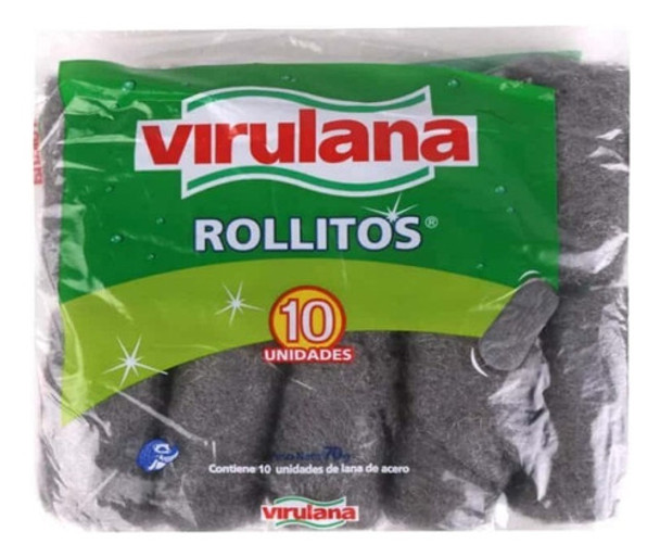 Rollitos Virulana Lana De Acero X 10 Unid C/u Pack De 8 Unid 0