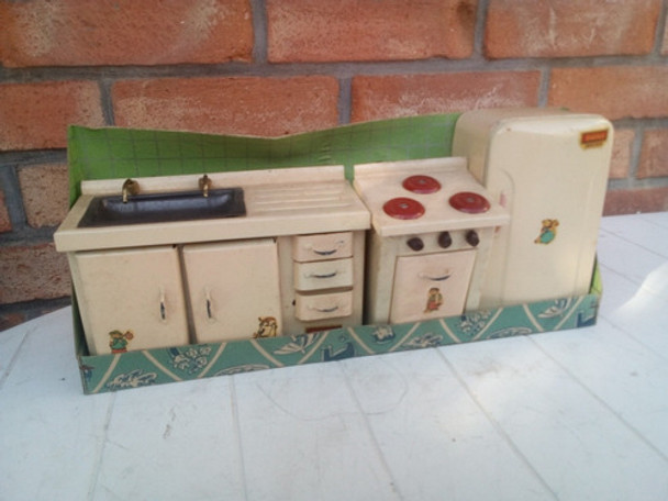 Antiguo Juguete Set Heladera Cocina Lavarropas Chapa Daisa 0
