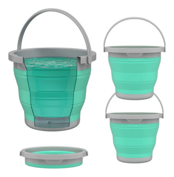 Kit 3 Peças Baldes 5l C/alça Emborrachado Silicone Sanfona 0
