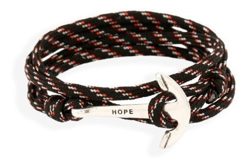 Moda Unisex Aleación Simple Ancla Linda Pulsera Cuero Correa 0