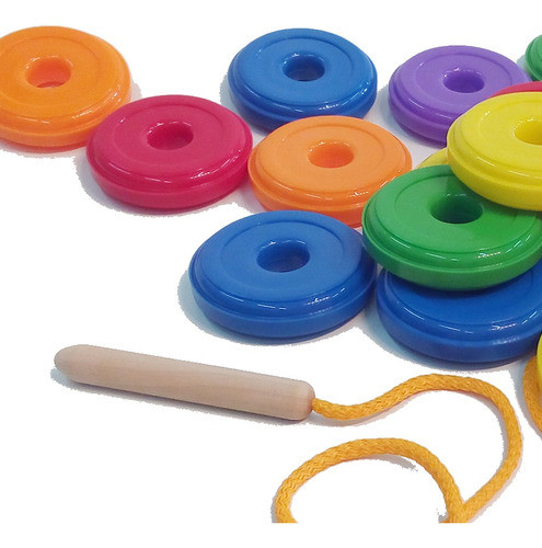 Juego De Enhebrar Grueso Tarro 24 Pzas P Bebes- Mis Juguetes 0