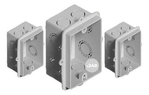 Cajas De Luz Plásticas Embutir Genrod Rectangular Pack 240u 0