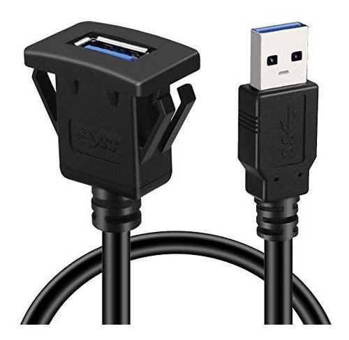 Batige Square Single Port Usb 3.0 Panel De Montaje Al Ras Ca 0